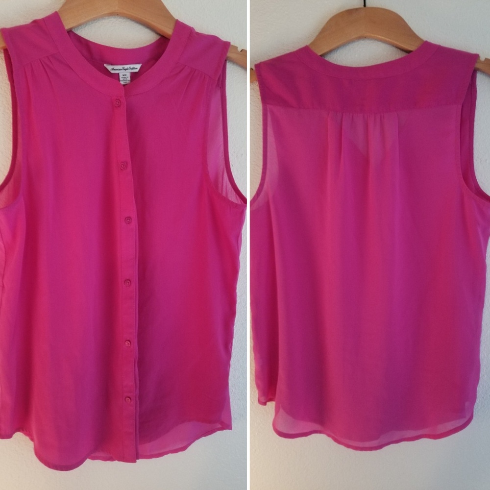 Sleeveless Sheer American Eagle Top